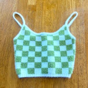 Fuzzy crop tank top